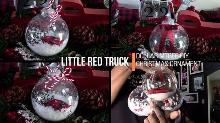 Dollar Tree Little Red Truck Christmas Ornament DIY