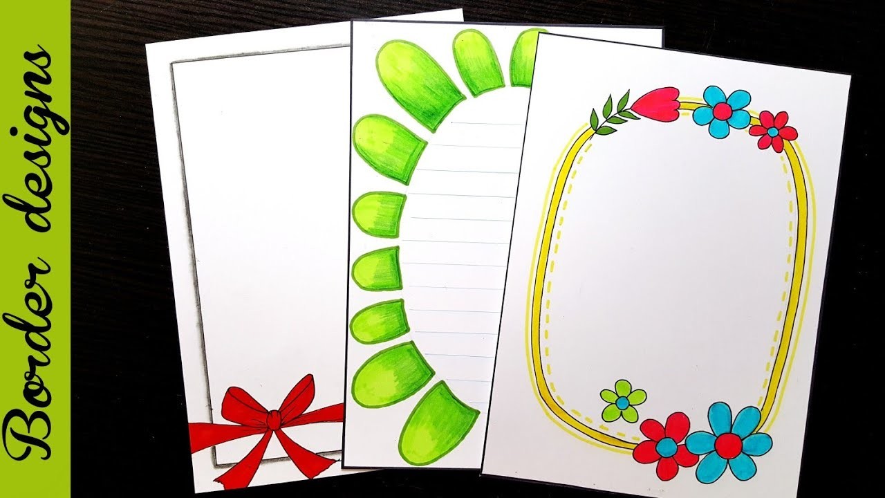 Easy, Border designs on paper, border designs, project work designs ...