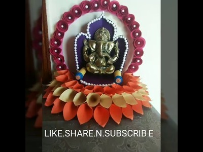 Easy ganapati singhasan || easy ganapati makhar || Ganesh chaturthi decoration ideas at home