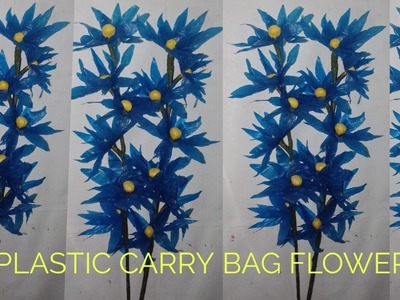 EASY PLASTIC CARRY BAG FLOWER STICKS TUTORIAL | பிளாஸ்டிக் பை மலர்கள் செய்வது எப்படி