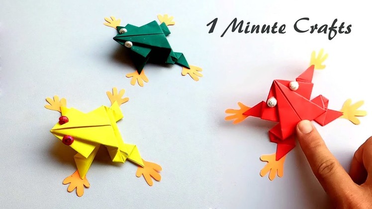 Easy tutorial - How to make paper frog that jumps high