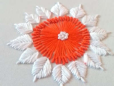 Embroidered flower | hand embroidery flower design | bharatkam | handworks flower