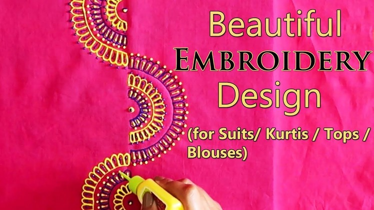 Embroidery Design for Suits. Kurtis. Blouses | Liquid Embroidery Designs | Arts & Crafts