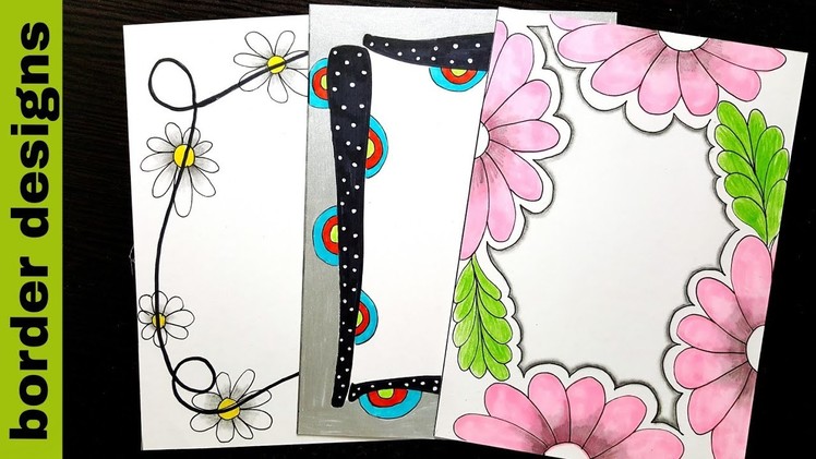 Floral | Border designs on paper | border designs | project work designs | borders for projects