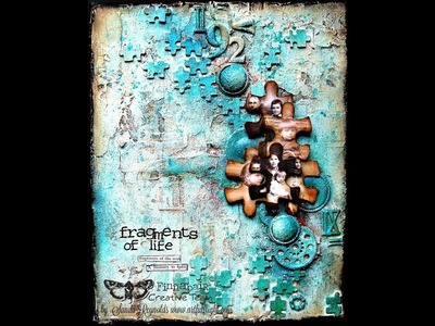 "Fragments" Mixed Media Collage Canvas Tutorial by Sanda Reynolds
