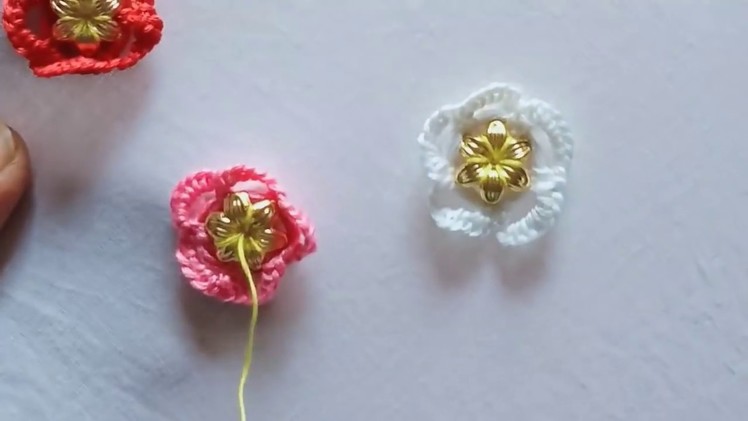 Hand embroidery. Amazing trick embroidery. Sewing hack. Easy trick for making flowers.