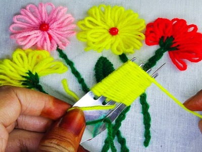 Hand embroidery amazing tricks |sewing hacks with a fork | easy sewing idea for beginner