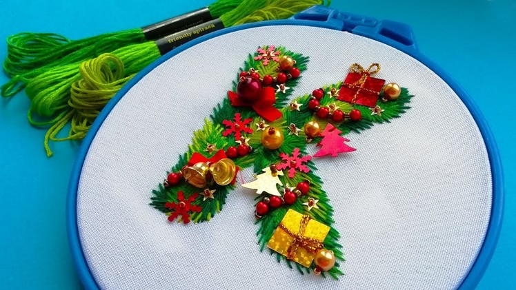 Hand embroidery Christmas designs | Letter К | Рождественская вышивка
