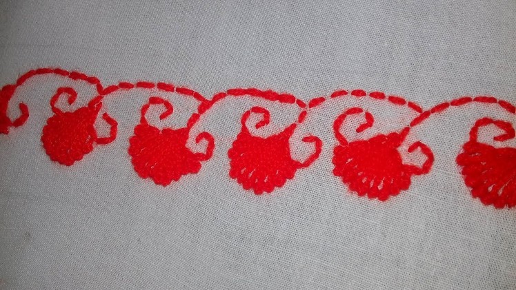 Hand embroidery simple border design.