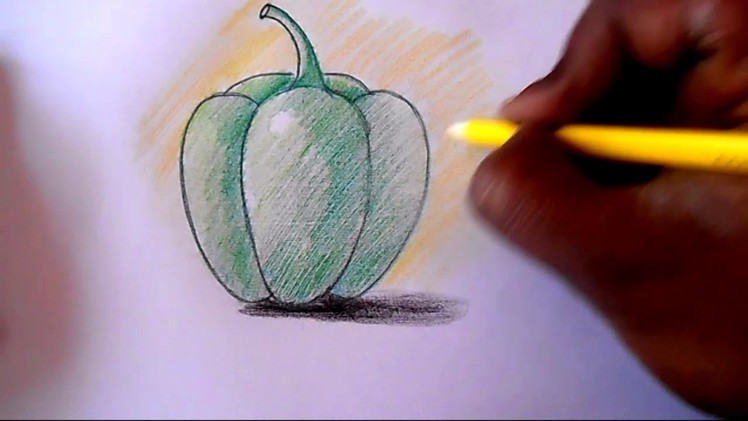 How to draw and shade Capsicum step by step