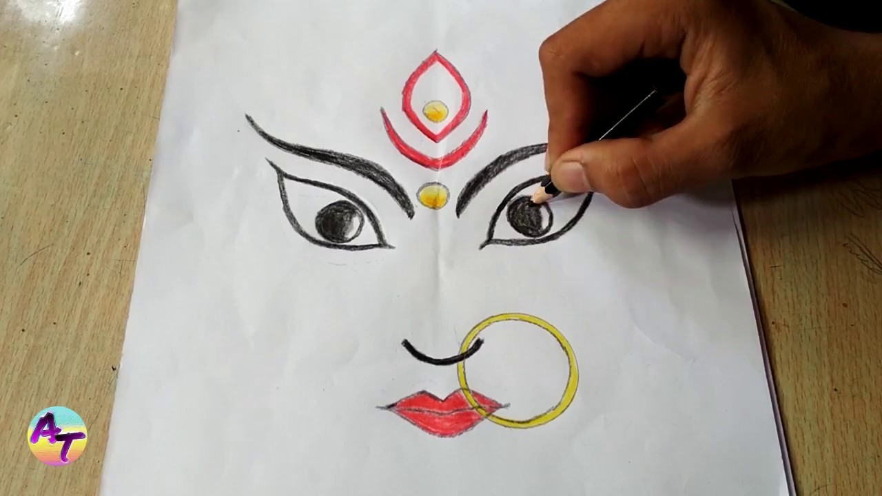 How to easy draw durga maa || durga maa ki drawing kese banaye?