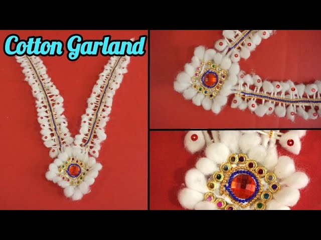 How to make cotton garland | Beautiful cotton Garland for god