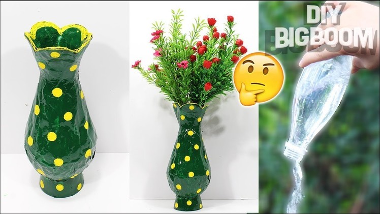How to make Flower Vase with plastic bottle | Decoration ideas | DBB