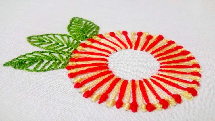 How to make simple flower stitch design video tutorial by cherry blossom