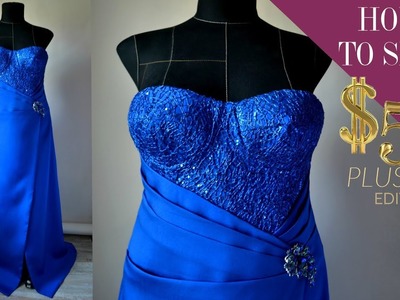 How To Sew A Built In Bra Cup Lace Bodice Gown $50 (Part 2 EP 08)