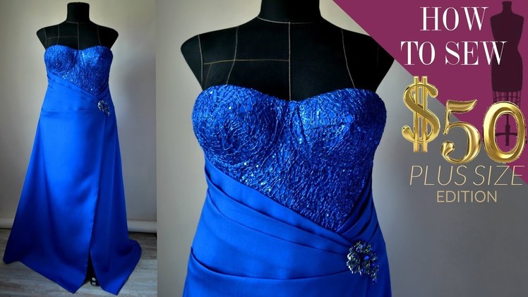 How To Sew A Built In Bra Cup Lace Bodice Gown $50 (Part 2 EP 08)