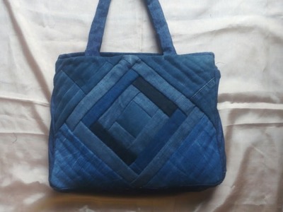 Jeans Bag ll Convert jeans  into handmade bag with triangular side ll market bag