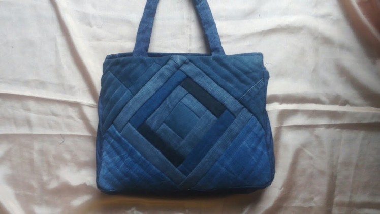 Jeans Bag ll Convert jeans  into handmade bag with triangular side ll market bag