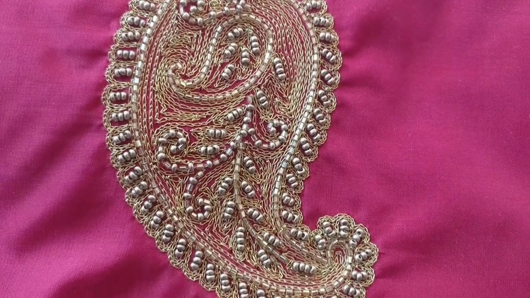 Making designer blouse with detailed Paisley embroidery