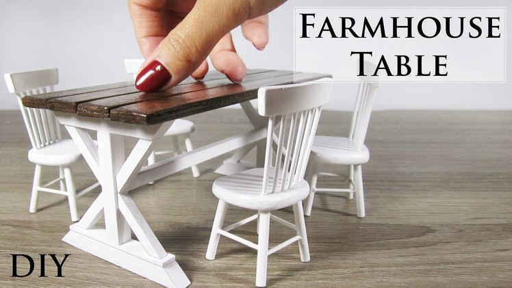 Miniature DIY Farmhouse Table