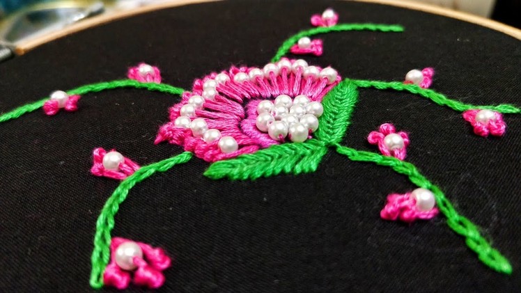 Oriental Poppy Flower (Hand Embroidery Work)