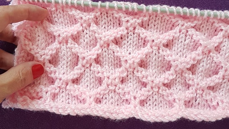 Petek Örgü. Diamond Honeycomb Stitch Knitting