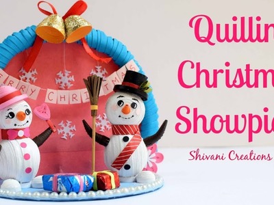 Quiling Showpiece for Christmas. How to make Quilling Snowman