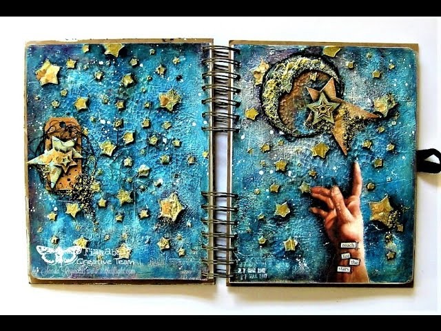 "Reach for the Stars" - Mixed Media Art journal Page by Sanda Reynolds