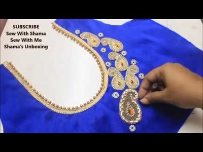 Ready Made Patch Work Back Neck Design For DIWALI  Cutting & Stitching