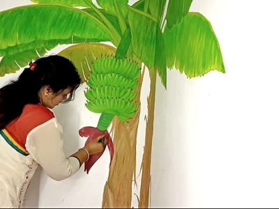 Real Banana Tree Painting on Wall | Babita Keshan