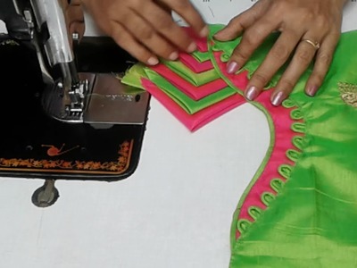 Simple designer blouse cutting and stitching