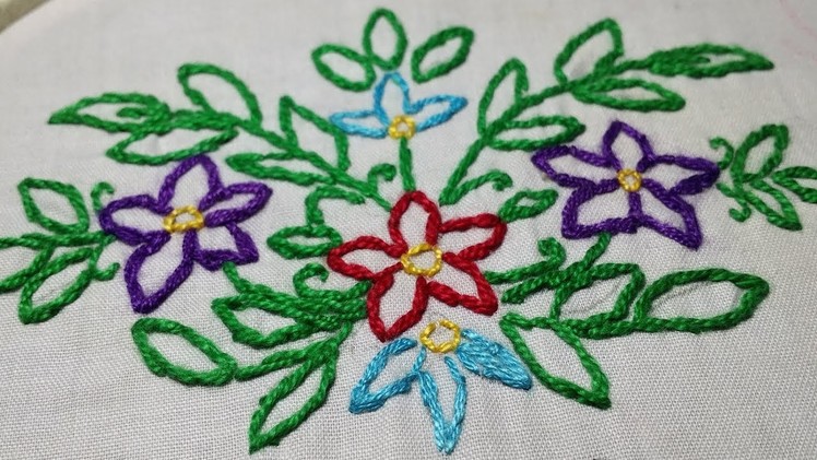 Stem Stitch With 2 Methods | Basic Embroidery Stitch For Beginners