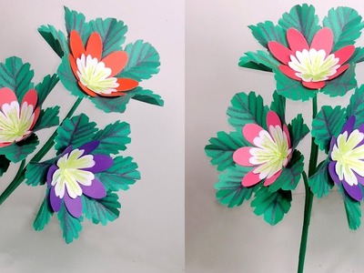 Stick Flower Making Ideas with Paper | Stick Flower Home Decoration | Jarine's Crafty Creation