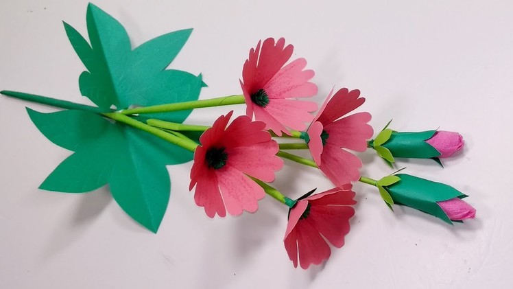 Stick Paper Flower-DIY Paper Flower Making for Decoration-Stick Flower-Jarine's Crafty Creation