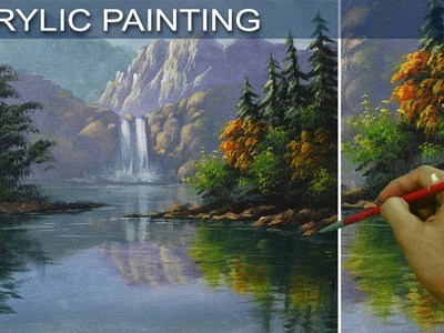 The Waterfalls Reflection | Short Acrylic Painting Tutorial by JM Lisondra