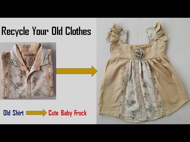 Transform Your Old Shirt To Cute Baby Frock In Just 5 Minutes