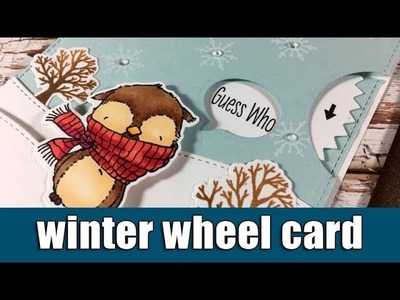 Winter card with peek-a-boo wheel