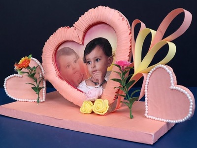 WOW!!! Beautiful Heart Photo Frame Making At Home With Paper Easy || 3D Origami Showpiece || How to
