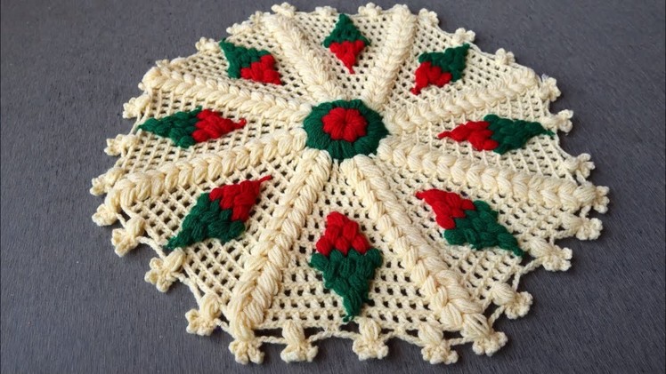 WOW New !! Woolen Rumal Making || Crochet Thalposh Woolen Rumal Making | Thalicover Ideas | Thalposh