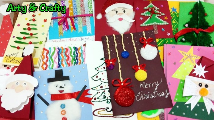 16 DIY Greeting Card Ideas. Christmas Card Ideas For Kids. Handmade Card Tutorial by Arty & Crafty