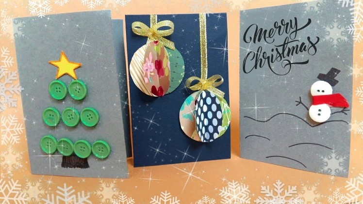 3 DIY⛄Christmas Cards!????Semple and Easy