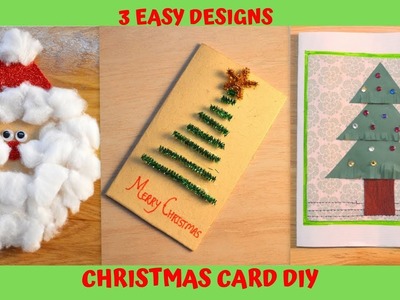 3 Easy Xmas Card Design Ideas | DIY How to Make a Christmas Cards at Home | LAST MINUTE CARD IDEAS!