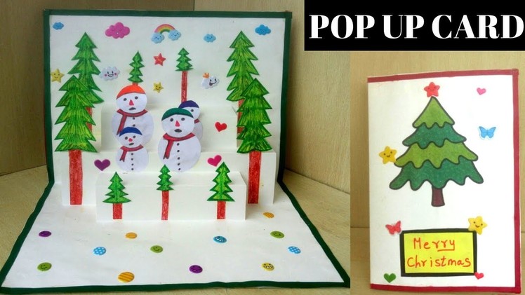 3D Christmas pop up Card. How to make Christmas Greeting Card DIY Tutorial.Holiday Card