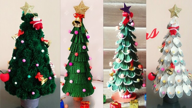 4 Easy DIY Christmas Tree Ideas.Christmas Tree Making Ideas.Christmas Tree Crafts for Kids