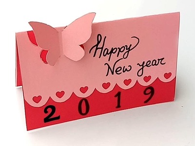 Beautiful Handmade Happy New Year 2019 Card Idea. DIY Greeting Cards for New Year.