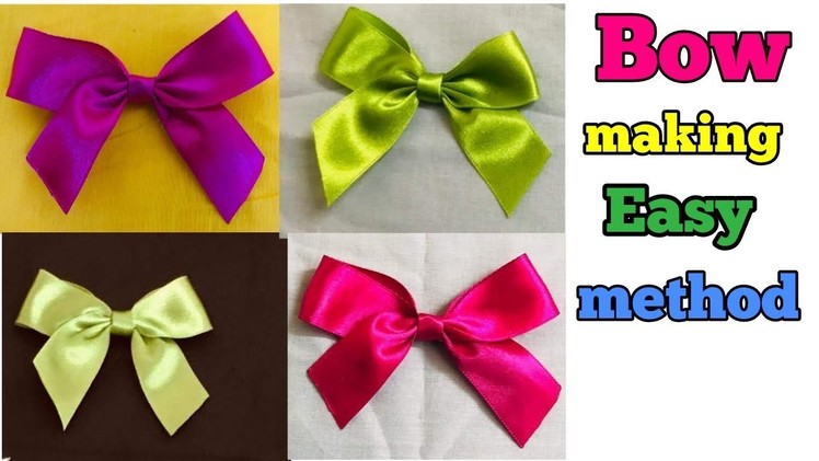 Bow making malayalam. How to make Bow in easy method. DIY fabric Bow. DIY ribbon Bow