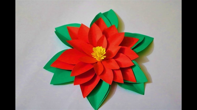 Christmas paper flower | DIY Christmas flower decorations | Christmas decorations | Nelufa crafts