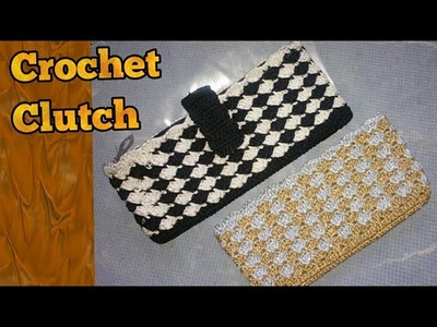 Crochet Simple Clutch,How To Crochet Clutch Wallet Purse in hindi,Easy Clutch Tutorial in urdu