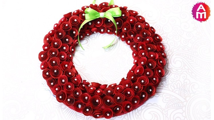 Cutest Christmas Wreath | Paper Crafts | DIY Christmas Decorations | Artsy Madhu 47