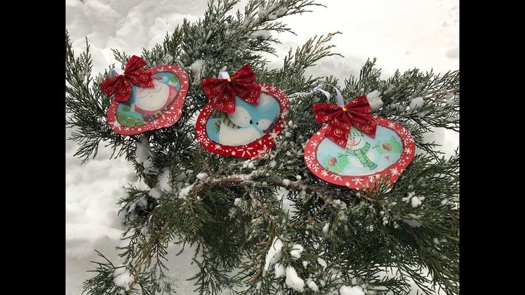 Decoupage Christmas decoration with resin-DIY